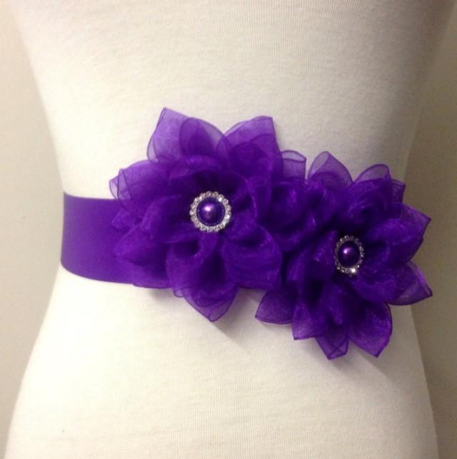 Bridal Flower Sash-Purple Sash-Wedding Flower Sash-Bride Flower Sash ...