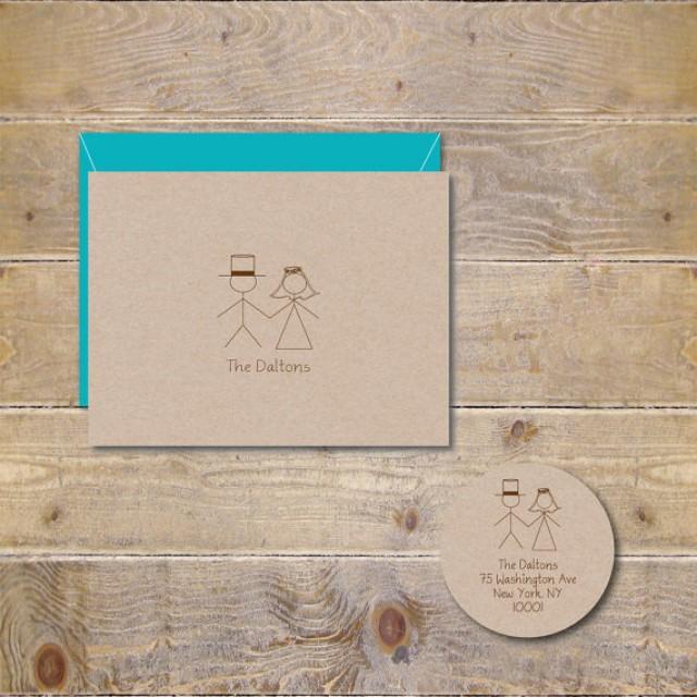 Stick Figure Wedding Thank You Cards Stick Figure Wedding Thank You Cards Figures Bridal Shower Rustic Recycled Bride Groom 2272214 Weddbook