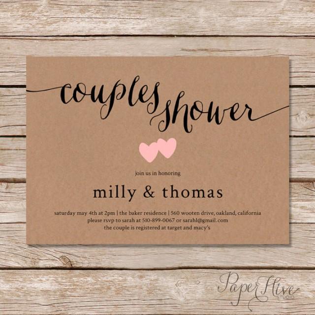 Rustic Couples Shower Invitation / Kraft Couples Wedding Shower Invite ...