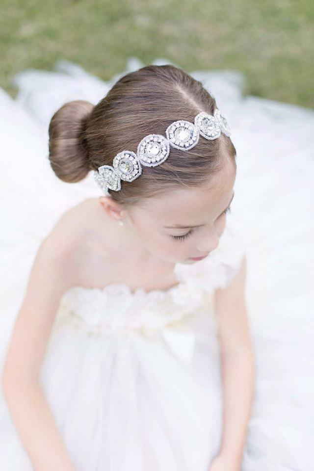 Flower Girl Headband, Bridal Headband, Rhinestone Headband, Crystal ...