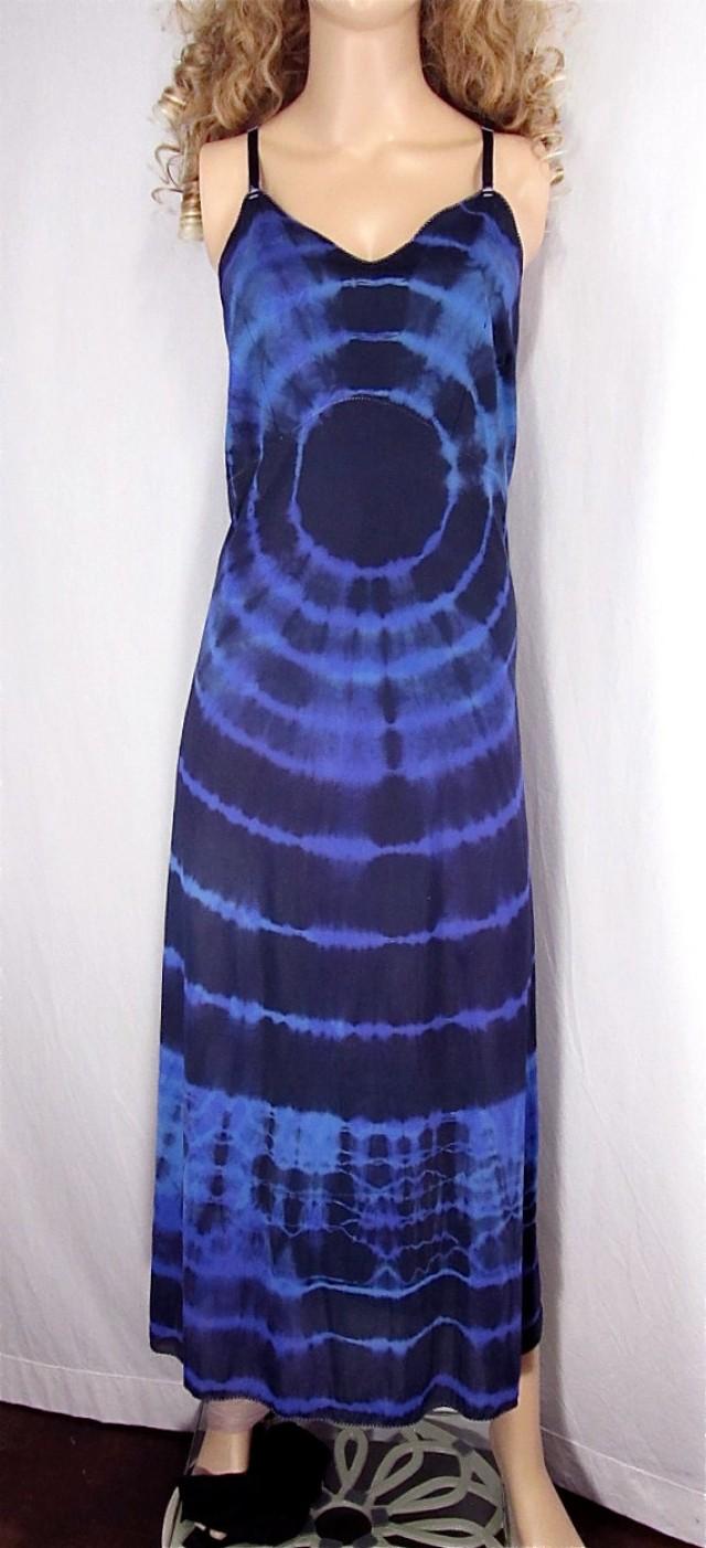 Tie Dye Long Slip Nightgown 42 Plus Size Vintage Lingerie Upcycled ...