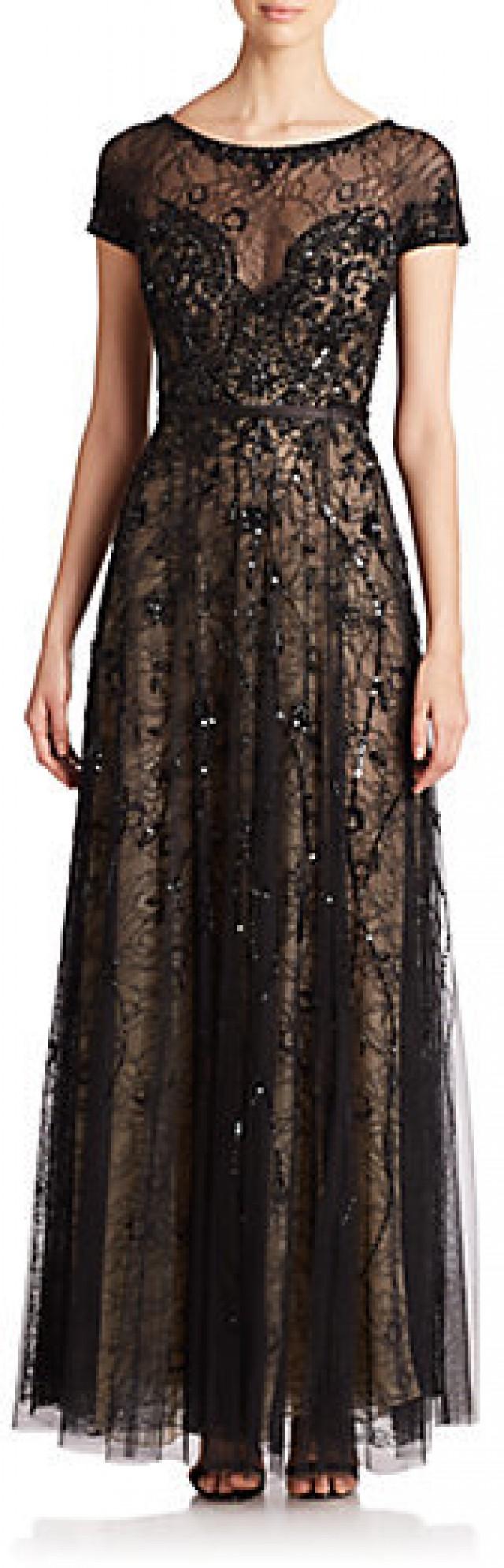 Basix Black Label Sheer Lace Embellished Gown #2278927 - Weddbook