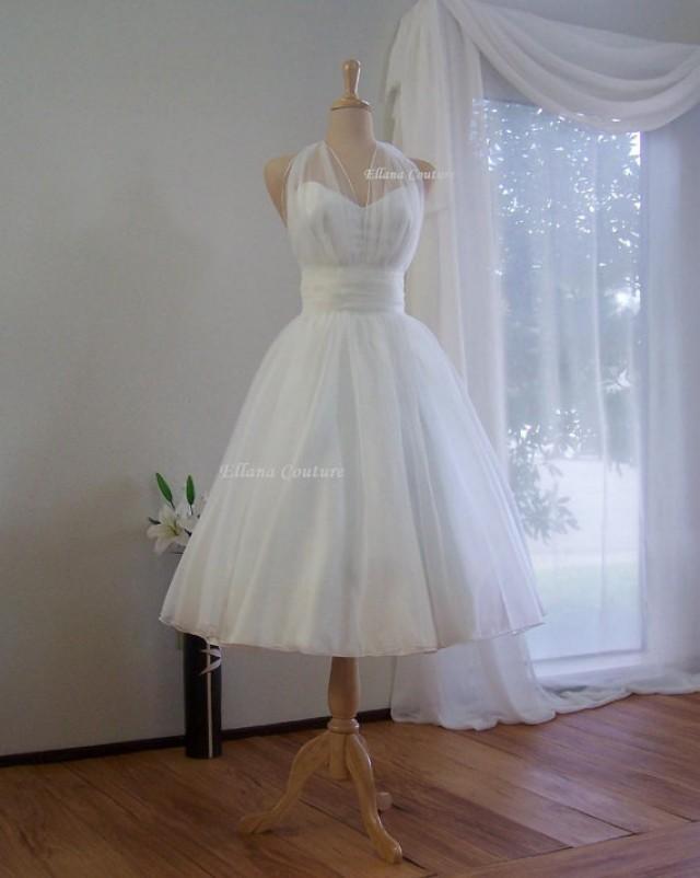 Marilyn - Retro Inspired Tea Length Wedding Dress. Vintage Style ...