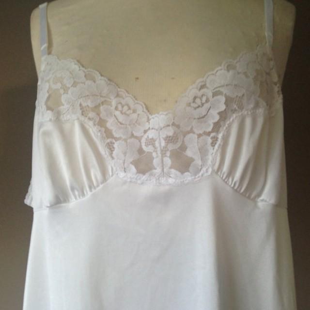42 / Full Slip / Dress / White Nylon With Lace / By Vassarette / FREE ...