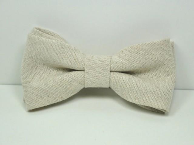 Boy's Bow Tie, Natural Linen Bow Tie, Linen Tie, Beige Bow Tie, Rustic ...