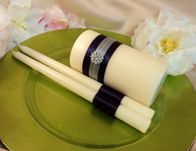 Custom Colors Elite Unity Candle 3 Piece Set With Rhinestone Accent ...