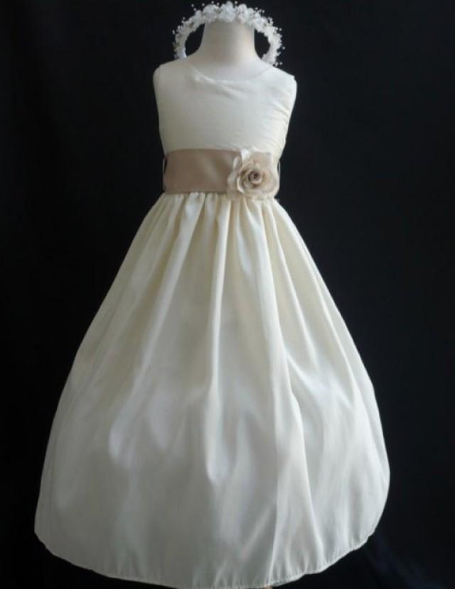 Flower Girl Dresses - IVORY With Champagne (FD0JC) - Wedding Easter ...