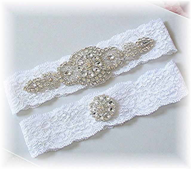 Bridal White Stretch Lace Wedding Garter Set - Vintage Style Bridal ...