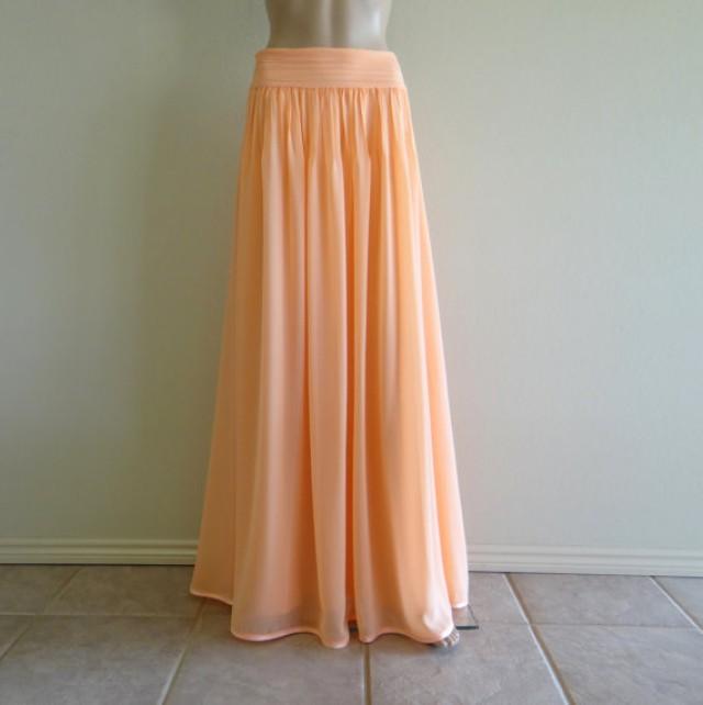 Peach Long Skirt. Maxi Skirt. Bridesmaid Skirt #2305465 - Weddbook