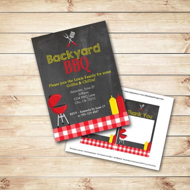 Barbeque Invitation - BBQ Invitation - Chalboard Invitation - Backyard ...