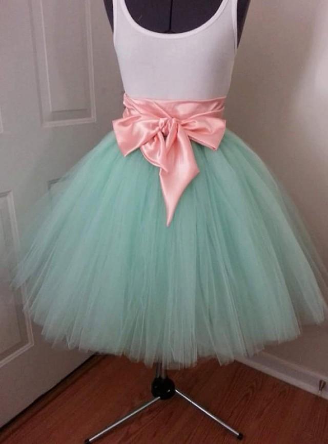 Custom Made Mint Tutu Skirt For Brides Maid Dress, Prom, Party ...