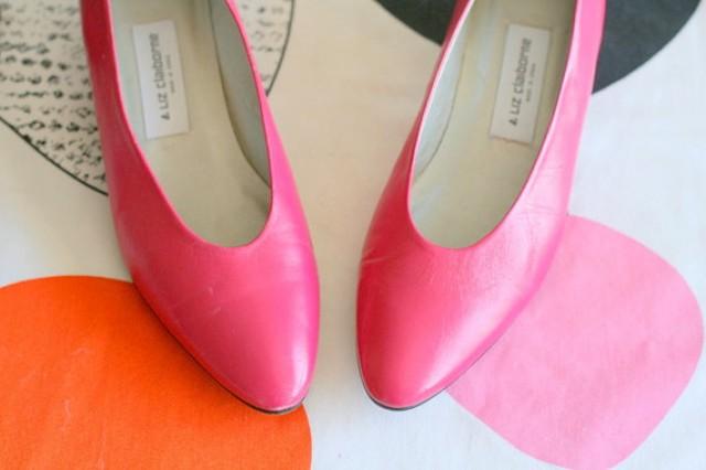 1980s SEXY PINK Heels...size 8.5 Womens...shoes. Pumps. Pink Heels ...