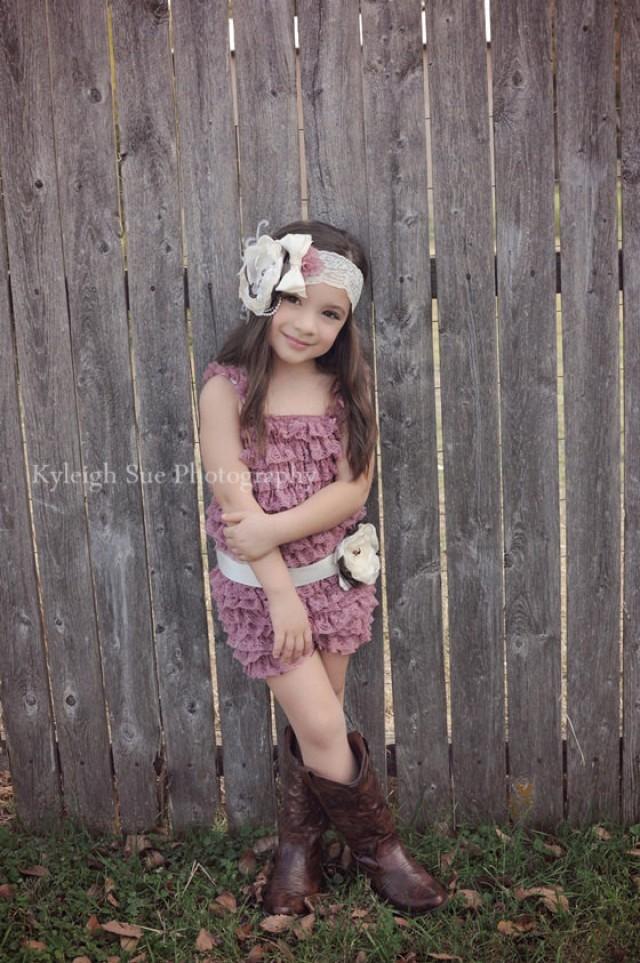 Lace Romper SET-Baby Lace Romper-Petti Romper-Lace Petti Romper-Flower ...