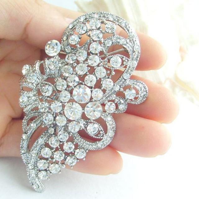 Wedding Accessories Rhinestone Crystal Bridal Brooch Wedding Deco ...