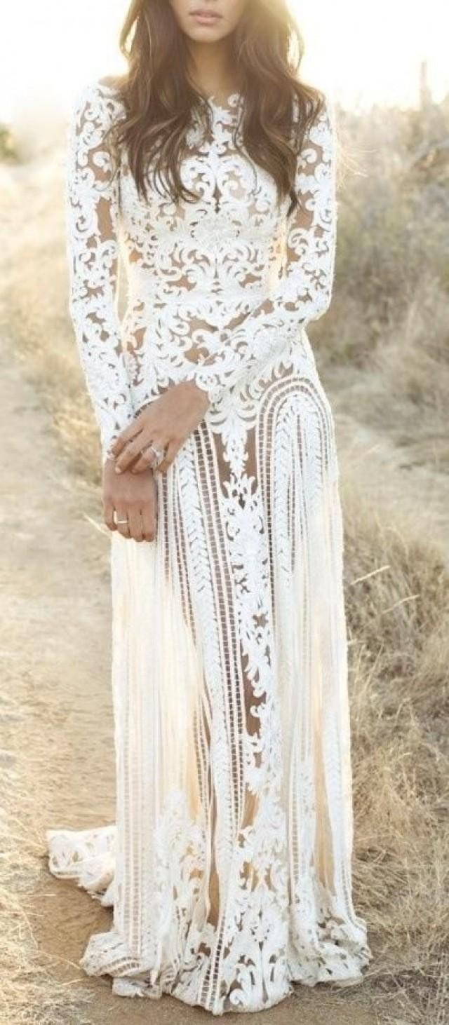 Crochet Lace Dress, Crochet Lace Wedding Dress, Boho Wedding Dress ... Gypsy Boho Dress