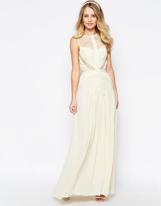 Jarlo Delilah Maxi Dress With Ruched Bodice & Lace Inserts #2327477 ...