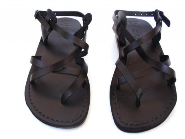 SALE! New Leather Sandals GLADIATOR Men's Shoes Thongs Flip Flops Flat ...