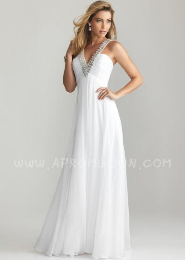 Beaded White Halter Neckline Prom Dress By Night Moves 6609 #2334362 ...