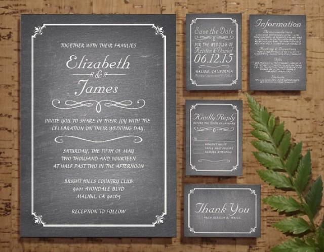Chalkboard Send And Seal Wedding Invitations Printable 8
