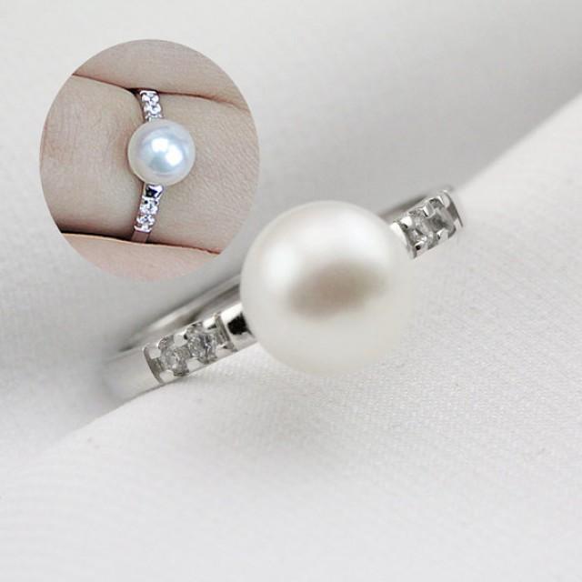 Pearl Wedding Rings For Women,open Pearl Ring,inexpensive Engagement ...