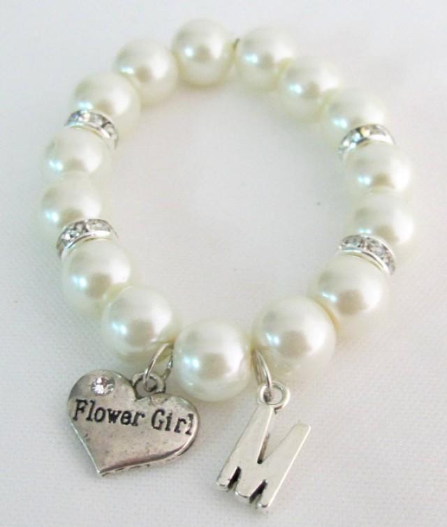 Flower Girl Personalized Bracelet Initial Name Bracelet Junior ...