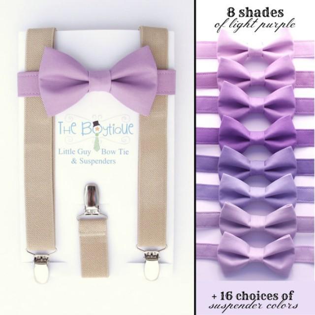 Light Purple Bow Tie And Tan Suspenders: Toddler Suspenders, Wisteria ...