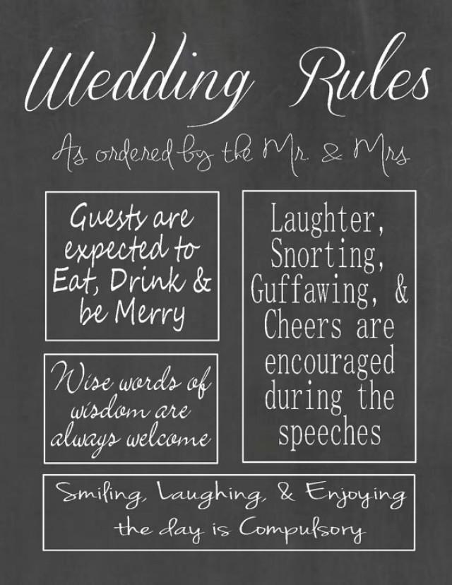 Wedding Rules - Digital File - Chalk Board- Wedding Sign #2343985 ...