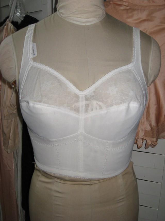 Long Bra Lacey White With Stays On Sides Subtract Style Size 36C Lacey ...
