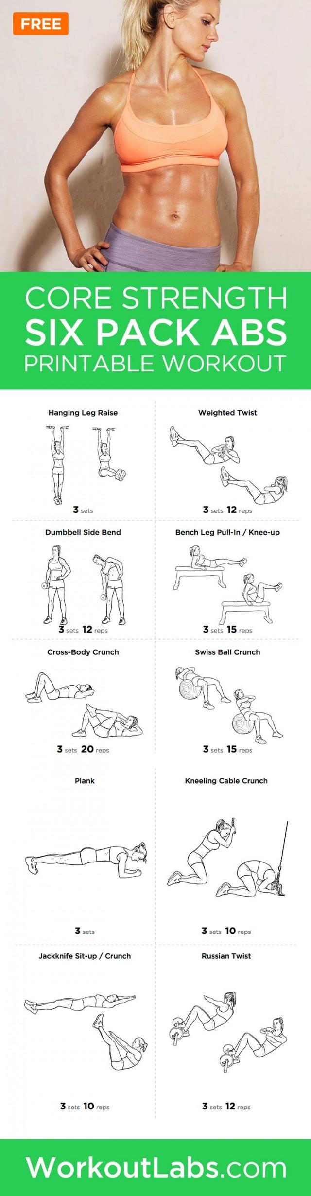 Six Pack Abs Core Strength Printable Workout #2350036 - Weddbook