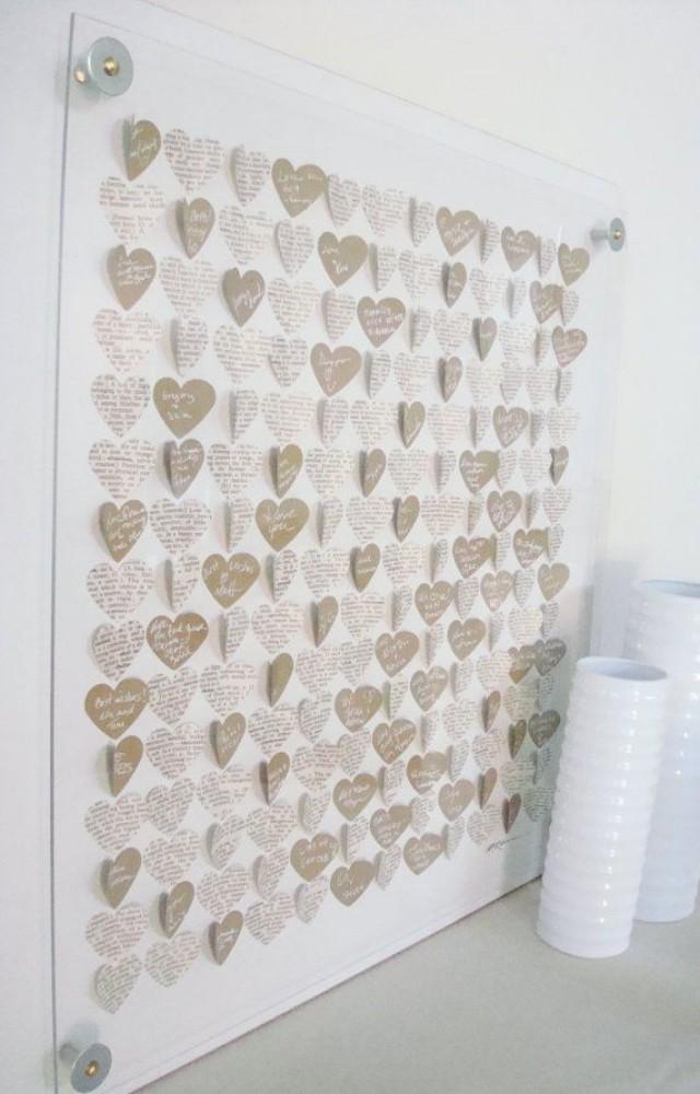 3D Heart Guest Book Alternative / Custom Framed Guest Book- Hearts ...