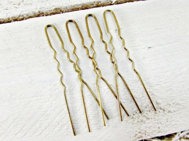 Vintage Brass Hair-Pins / Chignon Pins / Bun Pins, GAYLA Hair-Pins ...