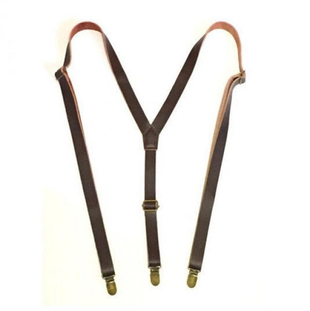 Dark Brown Suspenders.Modern Style.Groom Suspenders.Wedding Suspenders ...