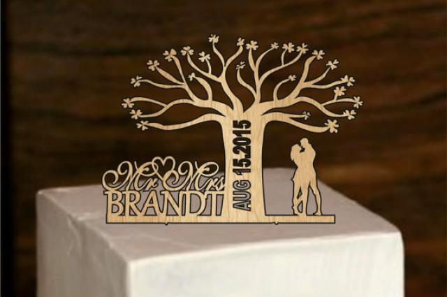 Rustic Wedding Cake Topper - Personalized Wedding Cake Topper ...