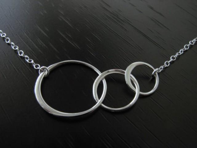 Circles Necklace, Three Circle Necklace In Sterling Silver, Eternity ...