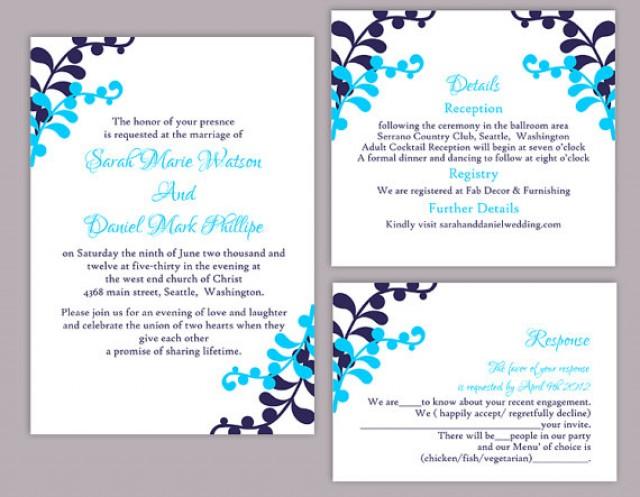 DIY Wedding Invitation Template Set Editable Word File Instant Download ...