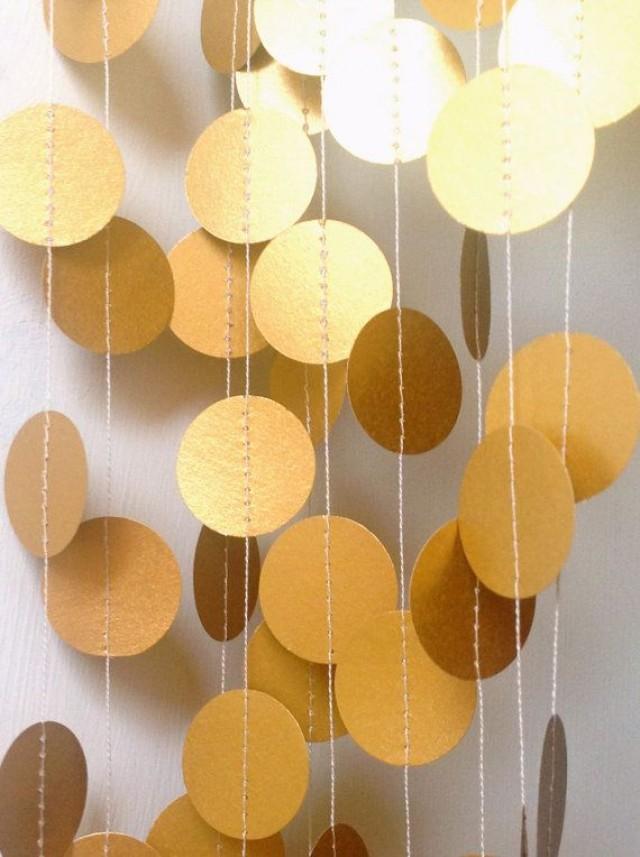 Gold Garland, Paper Garland, Wedding Garland, Wedding Decoration, Gold ...