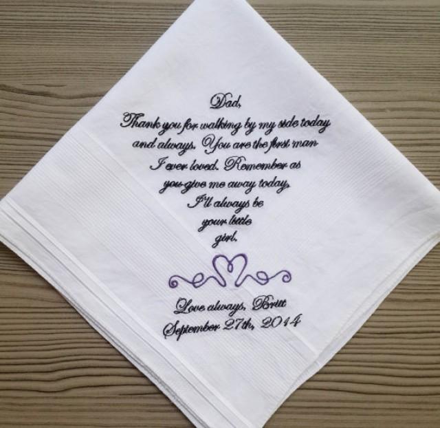 Father Of The Bride Handkerchief. Embroidered Custom Gift. #2374176 ...