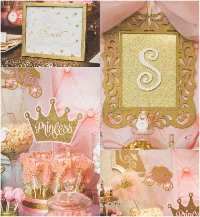 Pink And Gold Princess By Treat Me Sweet Candy Buffets Birthday Party ...