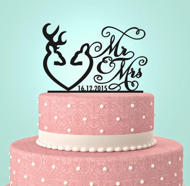 Deer Wedding Cake Topper - Country Wedding Cake Topper - Rustic Cake ...