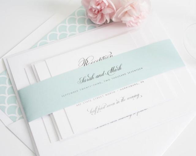 Mint Wedding Invitation - Mint, Script, Classic, Elegant Wedding ...