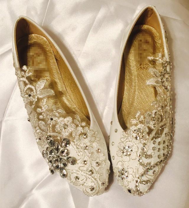 Vintage Lace Wedding Shoes,Bridal Ballet Shoes,Lace Flats Shoes,Women ...