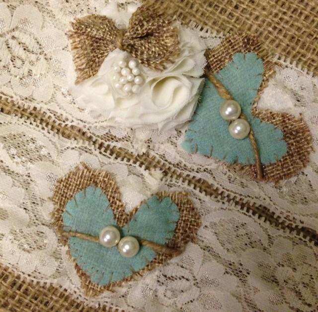 Wedding Garter Rustic Tiffany Blue Wedding Garter Rustic Tiffany Blue Fall Ivory Burlap Aqua 2401777