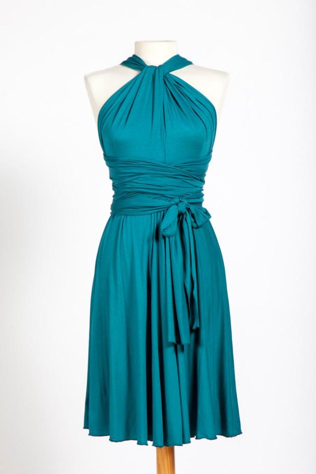 Turquoise Infinity Dresses Knee Length, Bridesmaid Dresses Infinity ...