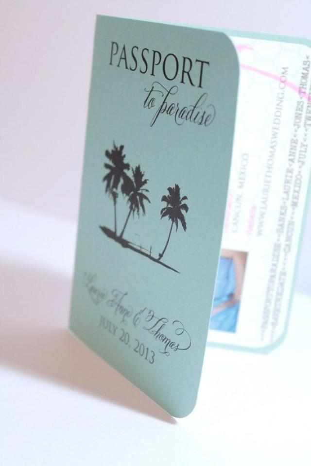 Unique And Customizable Passport Beach Tropical Destination Wedding ...