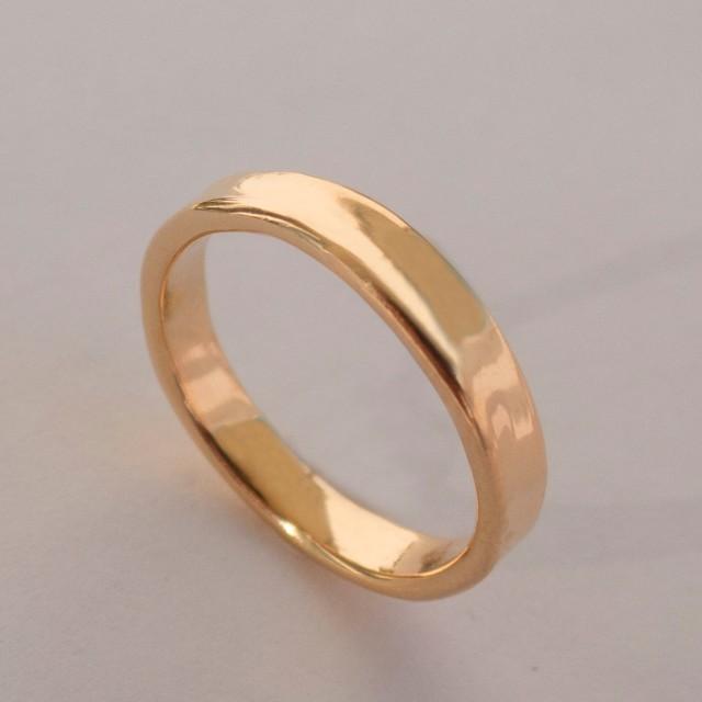 Simple Gold Wedding Band - 14k Rose Gold Ring , Unisex Ring , Rose Gold ...