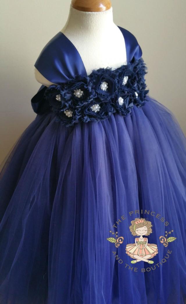 Navy Blue Flower Girl Dress, Flower Girl Dress, Navy Blue Dress, Navy ...
