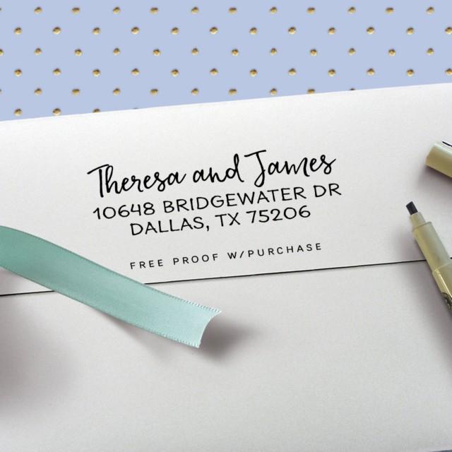 Return Address Stamp - Clean And Simple Calligraphy Address Stamp ...