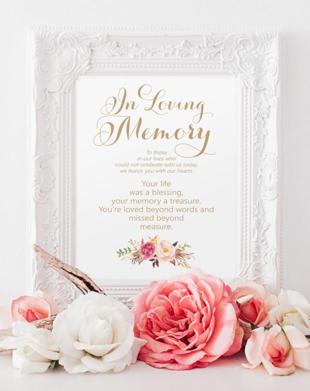 In Loving Memory Sign - 8 X 10 Sign - DIY Printable Sign In 