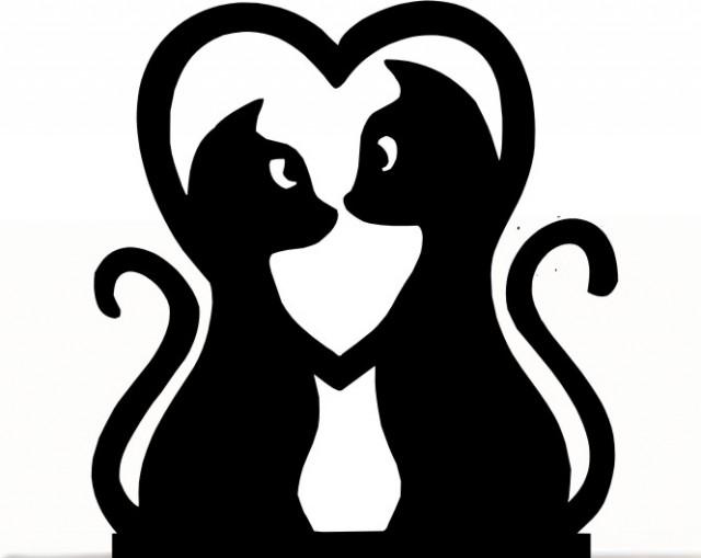 Wedding Cake Topper , Couple Kitty Silhouette , Cat Lovers #2414562 ...