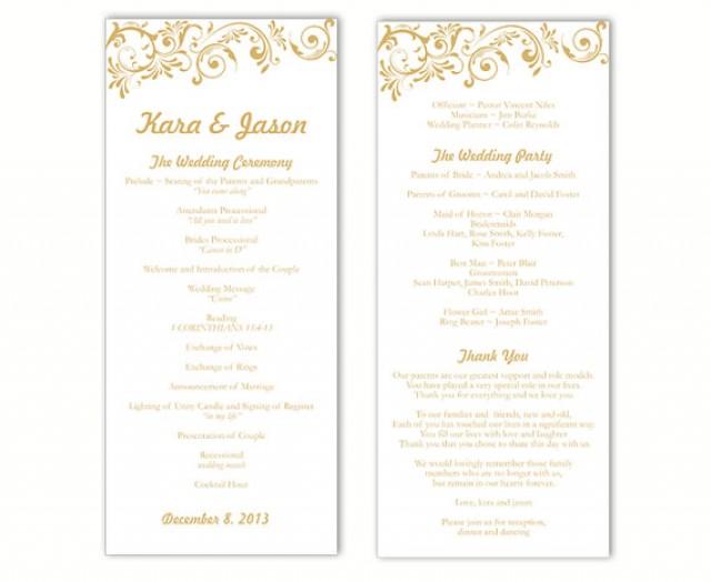 Wedding Program Template DIY Editable Word File Instant Download ...